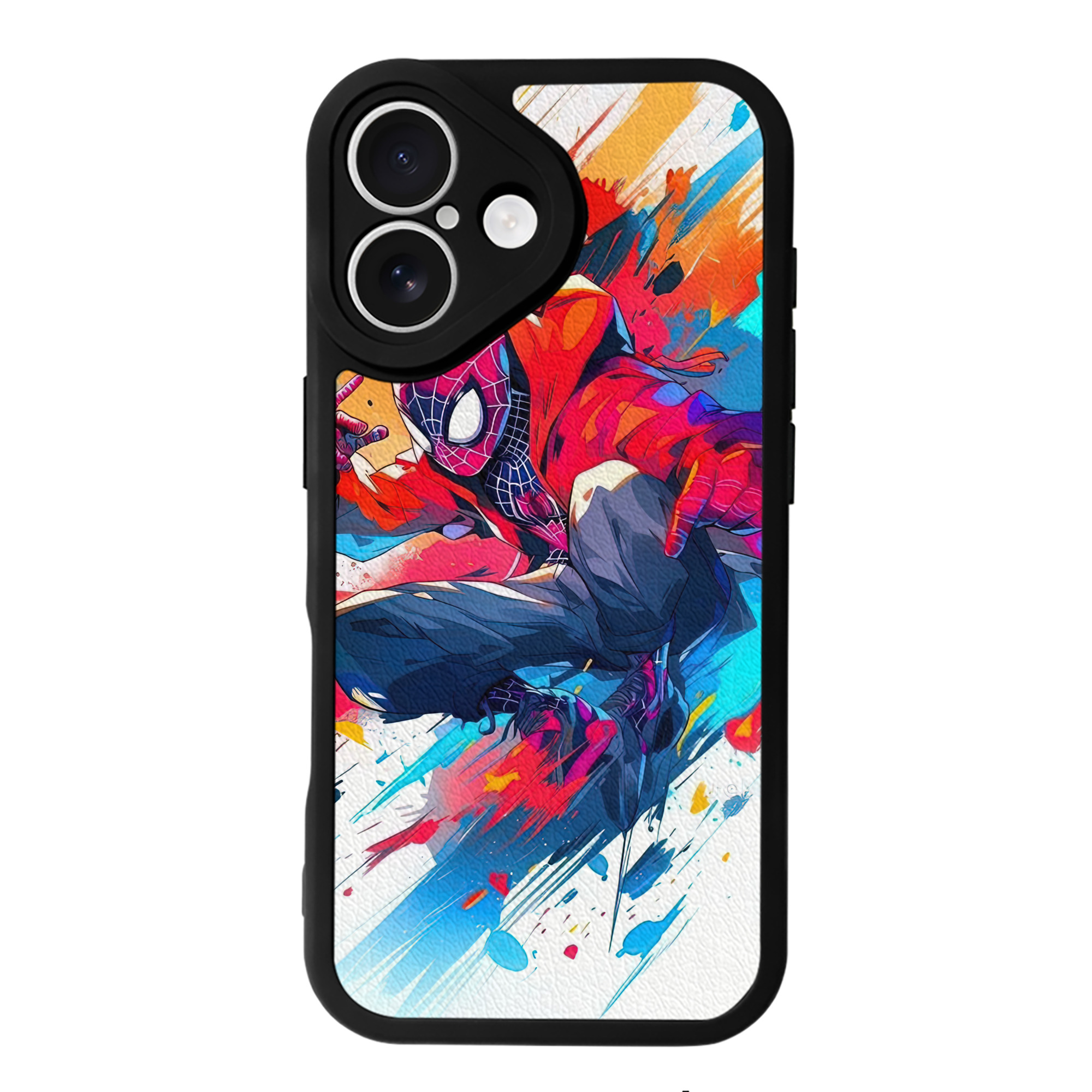 （画像用） Spider Man スパイダーマン 【iPhone 16シリーズ対応】シリコンスマホケース（レザー調） 材質：シリコン
